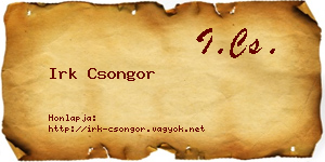 Irk Csongor névjegykártya
